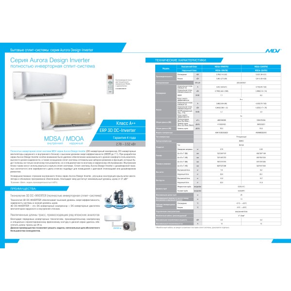 MDV Aurora Inverter Silver MDSA-09HRFN1/MDOA-09HFN1