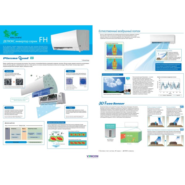 Кондиционер сплит-система Mitsubishi Electric Deluxe Inverter MSZ-FH50VE/MUZ-FH50VE