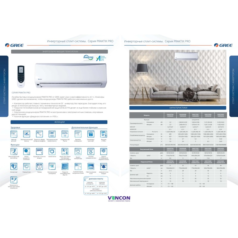 Кондиционер сплит-система Gree Praktik Pro GWH09QB-K3DNA2G