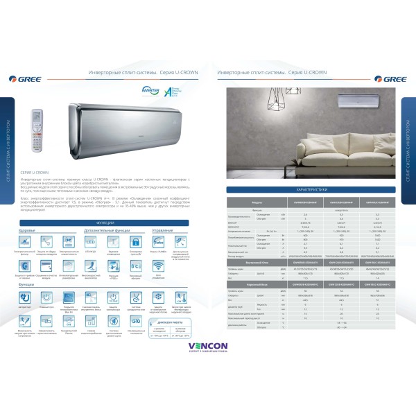 Кондиционер сплит-система Gree U-Crown GWH12UB-K3DNA4F