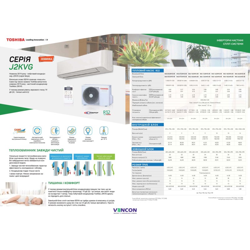 Toshiba Seiya RAS-B07J2KVG-UA/RAS-B07J2AVG-UA