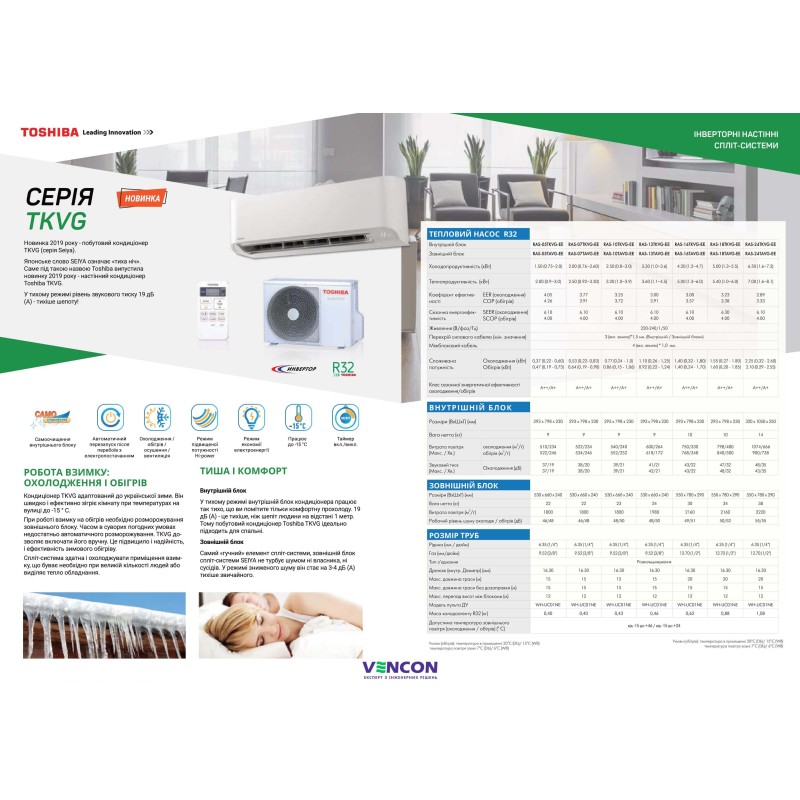 Toshiba Seiya RAS-B07TKVG-UA/RAS-B07TAVG-UA