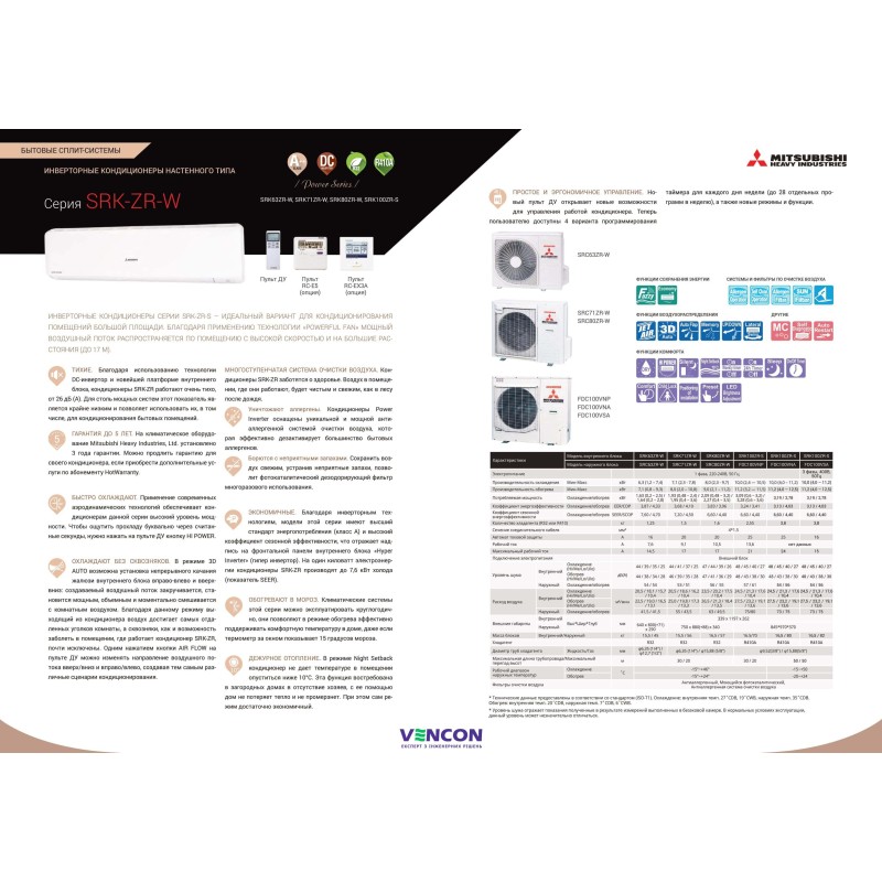 Mitsubishi Heavy SRK63ZR-W/SRC63ZR-W