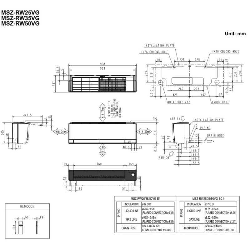 Mitsubishi Electric Deluxe Inverter MSZ-RW50VG/MUZ-RW50VGHZ