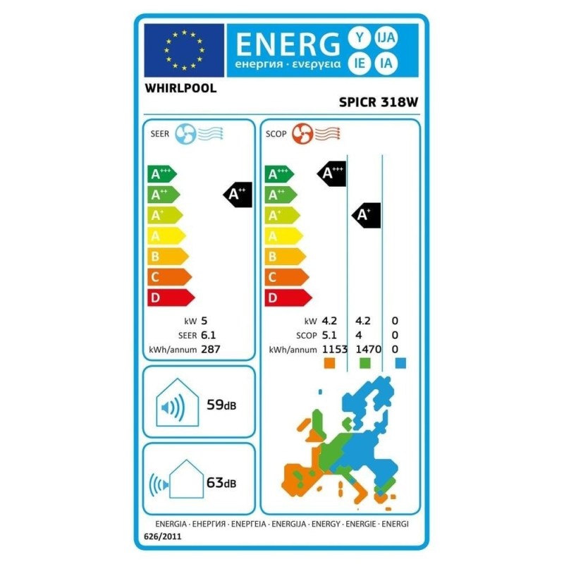 Кондиционер сплит-система Whirlpool SPICR 318W