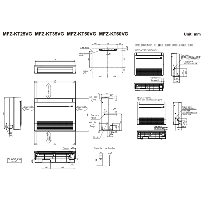 Внутренний блок мультисплит-системы Mitsubishi Electric MFZ-KT35VG