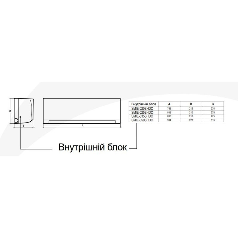 Внутрішній блок мультиспліт-системи Sakata Hikaru SMIE-050SHDC