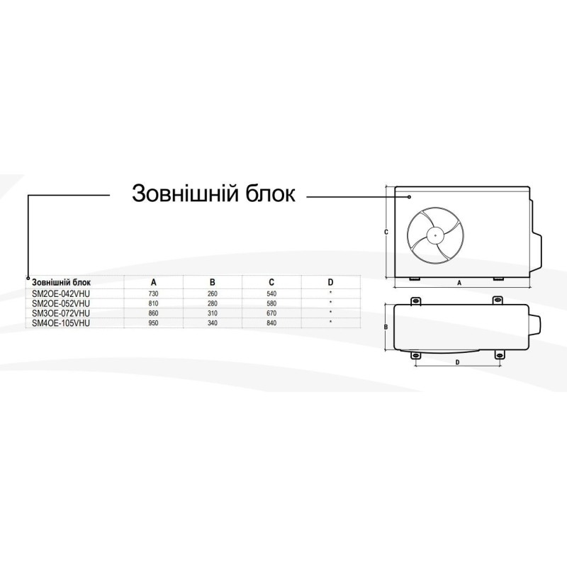 Зовнішній блок мультиспліт-системи Sakata SM2OE-052VHU
