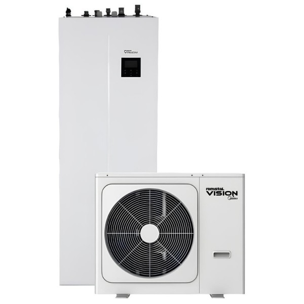 Тепловий насос Romstal Vision з вбудованим бойлером 190 літрів 10kW, 220В, R32, -25, WI-FI, 3 квт ТЕН (81PC1022)