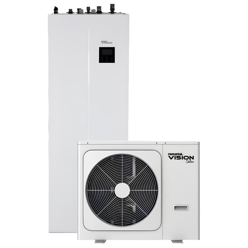 Тепловий насос Romstal Vision з вбудованим бойлером 240 літрів 16kW, 380В, R32, -25, WI-FI, 9 квт ТЕН (81PC1023)