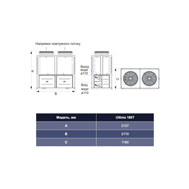 Тепловий насос Aquajoy Ultima 160T (AV-HPML168)