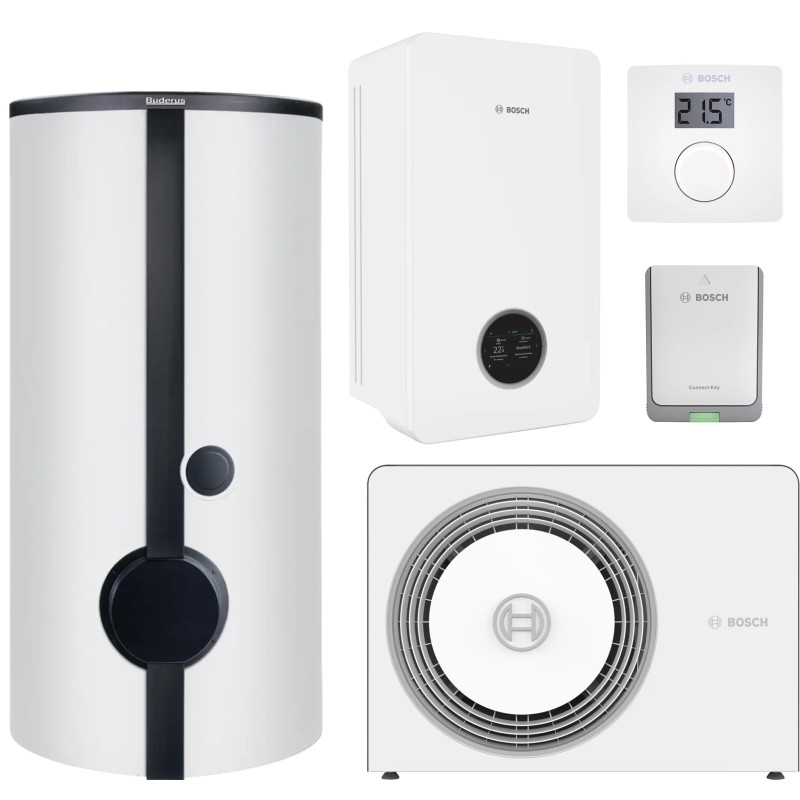 Тепловий насос Bosch Compress 5800i AWE 10, водонагрівач SMH390.1, система керування CR10, комунікаціний модуль K30