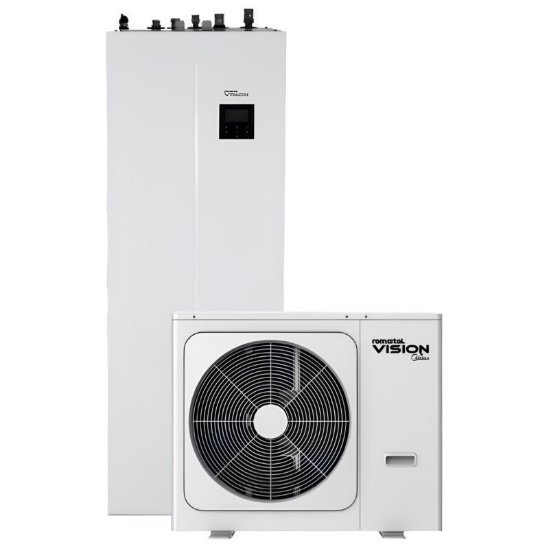 Тепловий насос Romstal Vision з вбудованим бойлером 240 літрів 16kW, 380В, R32, -25, WI-FI, 9 квт ТЕН (81PC1023)