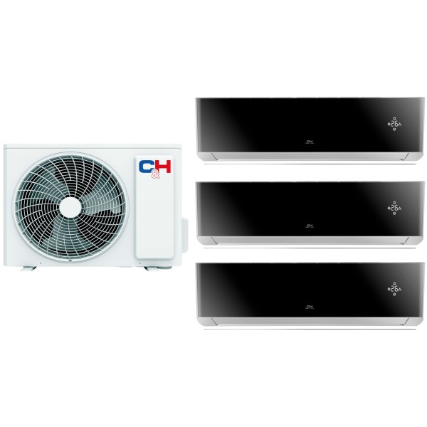 Комплект мульти-спліт системи Cooper&Hunter Supreme Continental Black/Siver Multi 24 (9+9+9)