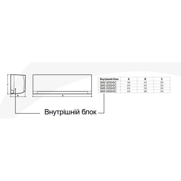 Внутрішній блок мультиспліт-системи Sakata Hikaru SMIE-050SHDC