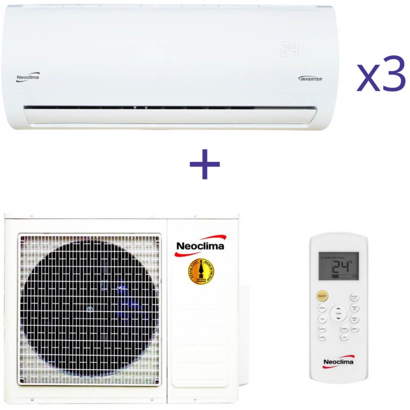 Комплект мультиспліт системи Neoclima NU-3M21AFIe+NS-09MEIw+NS-07MEIw*2шт.