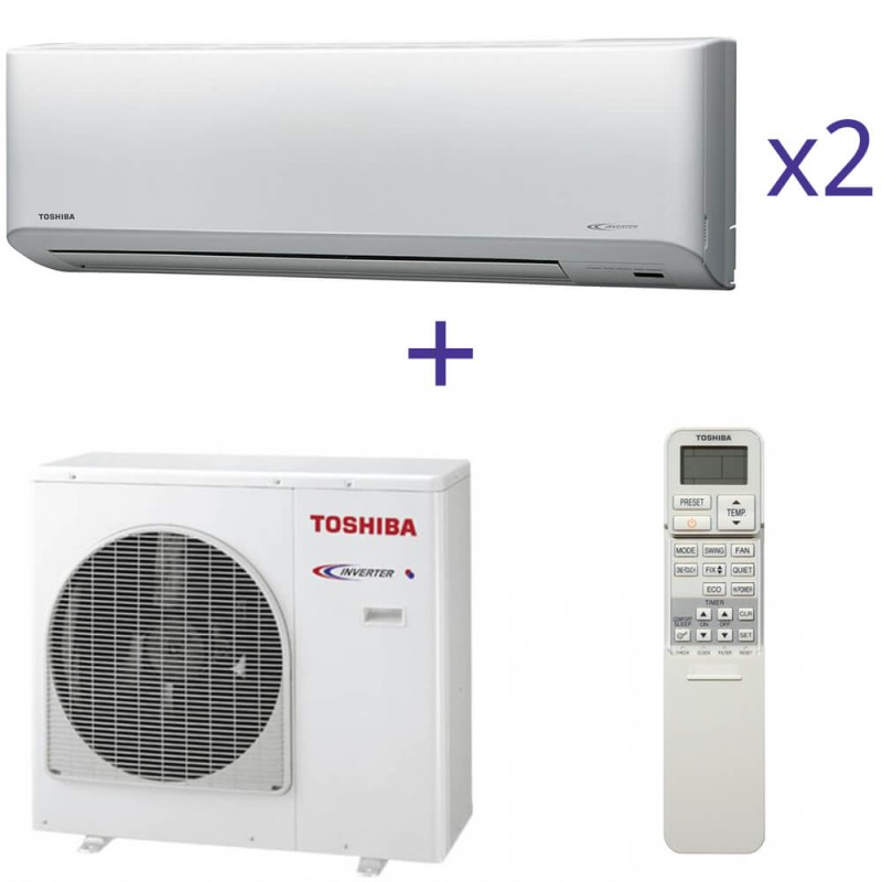 Комплект мультиспліт системи Toshiba RAS-M14GAV-E+RAS-B10N3KV2-E1*2шт.