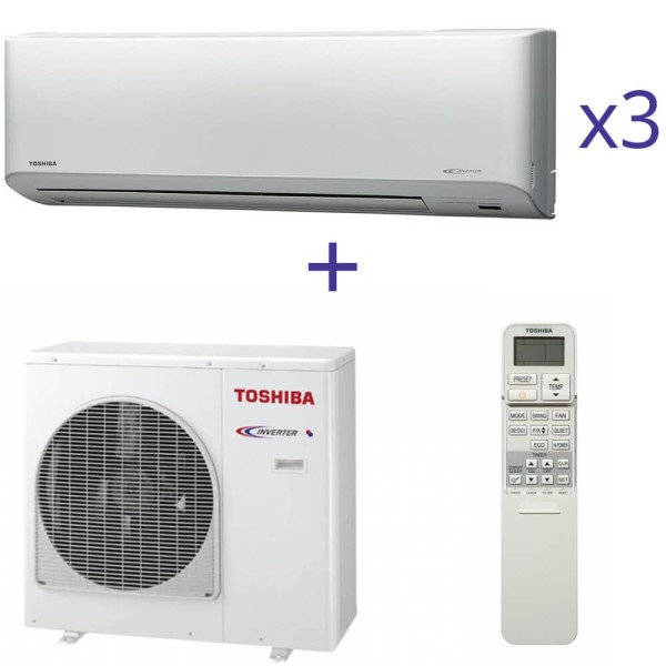 Комплект мультиспліт системи Toshiba RAS-4M27UAV-E+RAS-B13N3KV2-Е1+RAS-B10N3KV2-E1*2шт.