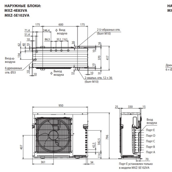 Зовнішній блок мультиспліт-системи Mitsubishi Electric MXZ-4E83VA