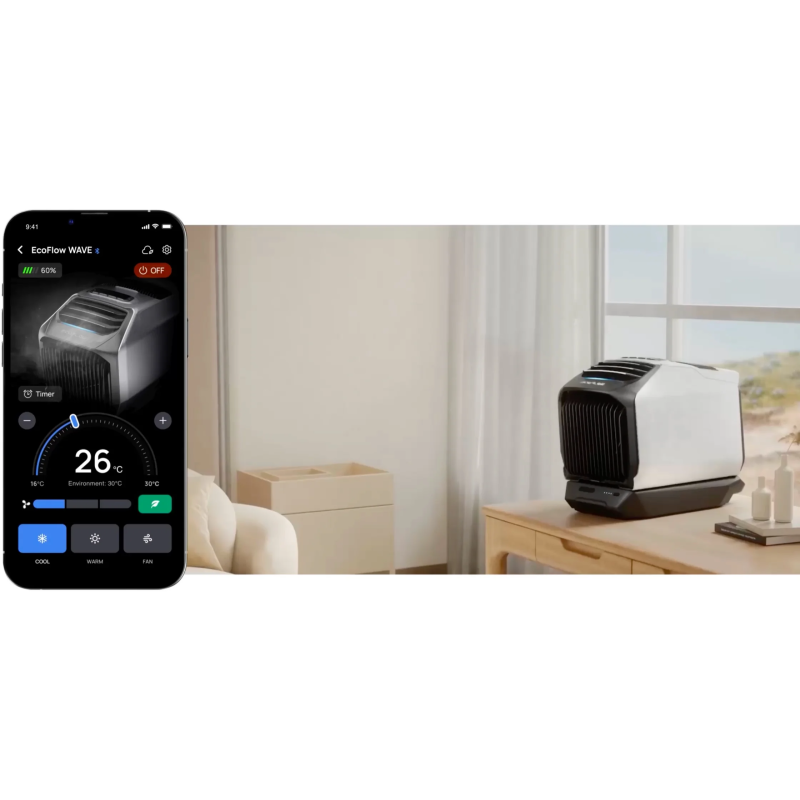 Мобільний кондиціонер EcoFlow Wave 2 з акумулятором