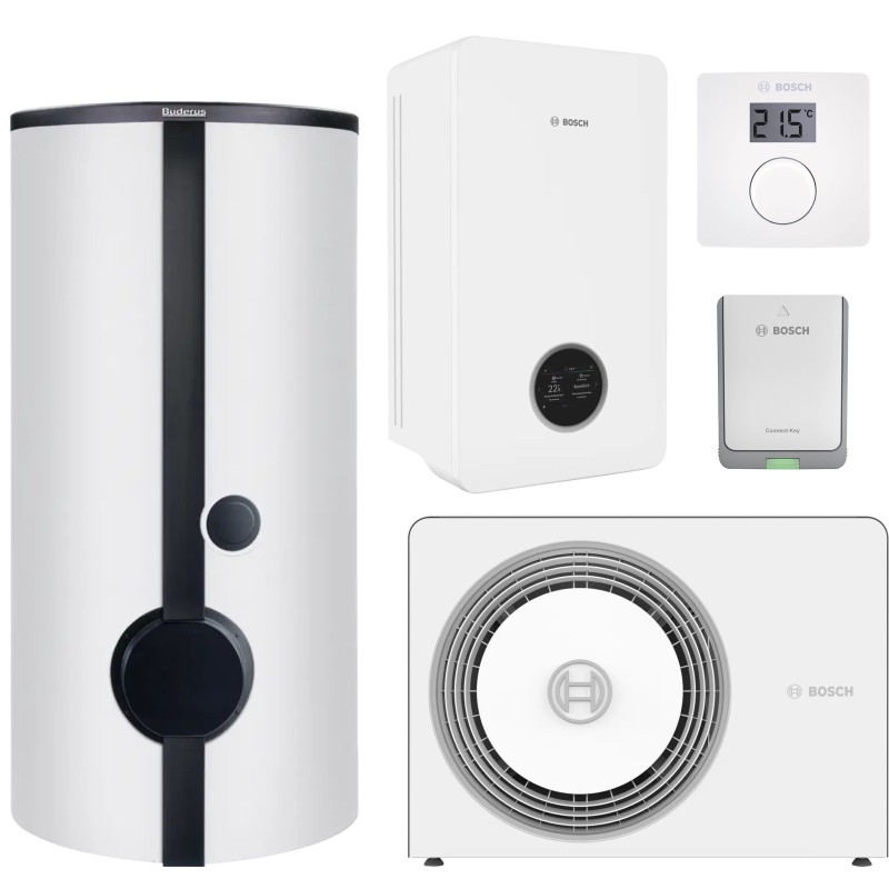 Тепловий насос Bosch Compress 5800i AWE 10, водонагрівач SMH390.1, система керування CR10, комунікаціний модуль K30