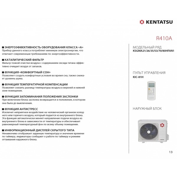 Kentatsu Mark II KSGMA21HFAN1/KSRMA21HFAN1