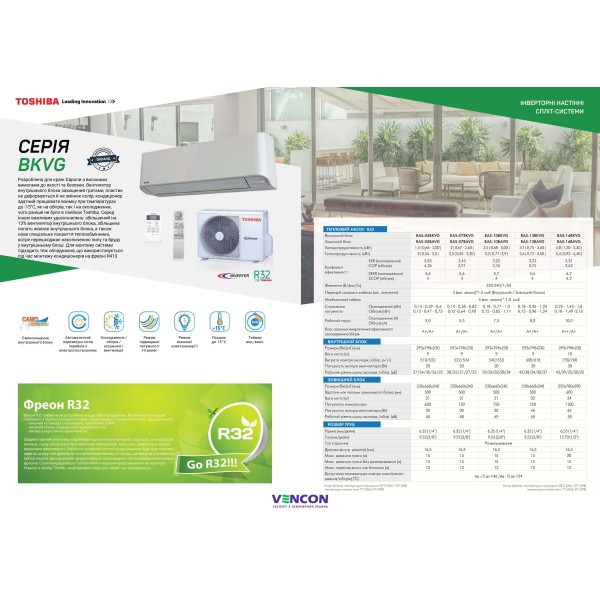 Toshiba Mirai RAS-13BKVG-UA/RAS-13BAVG-UA