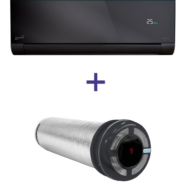 Кондиционер сплит-система Neoclima ArtVogue NS/NU-09AHVIwb + рекуператор Prana 150 Graphite Black